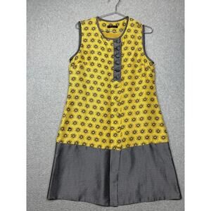 Etro Shift Dress Geometric Emblem Silk Satin Graham Plaid Unique Size Eur 40